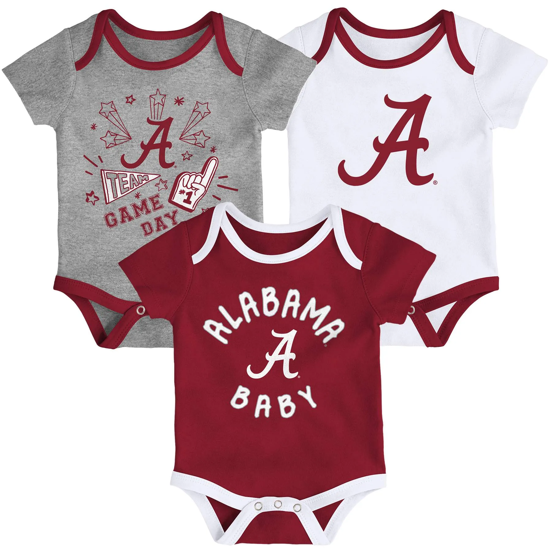 Alabama Gameday 3 Piece Bodysuit Set