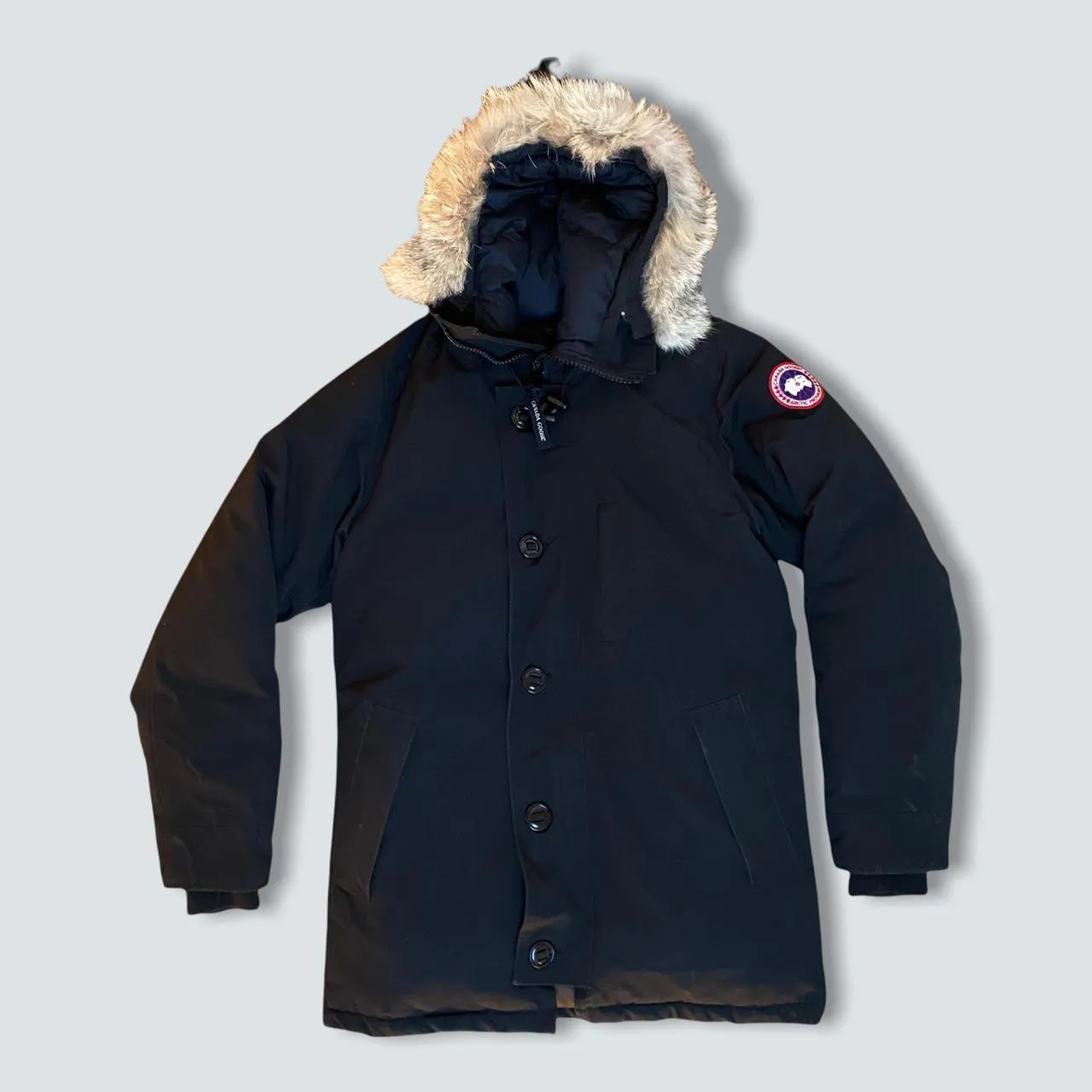 Black Canada Goose puffer long jacket (M)