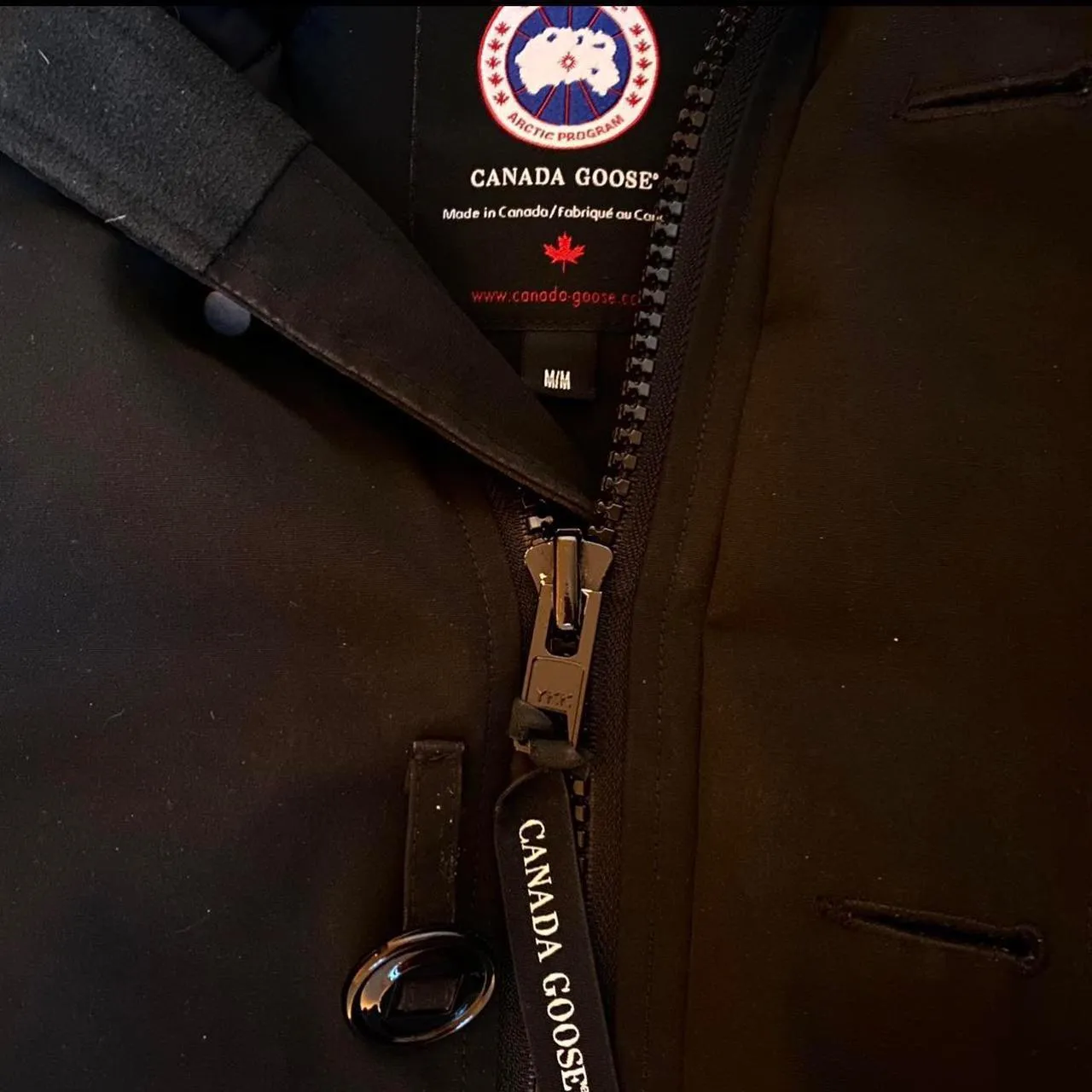 Black Canada Goose puffer long jacket (M)