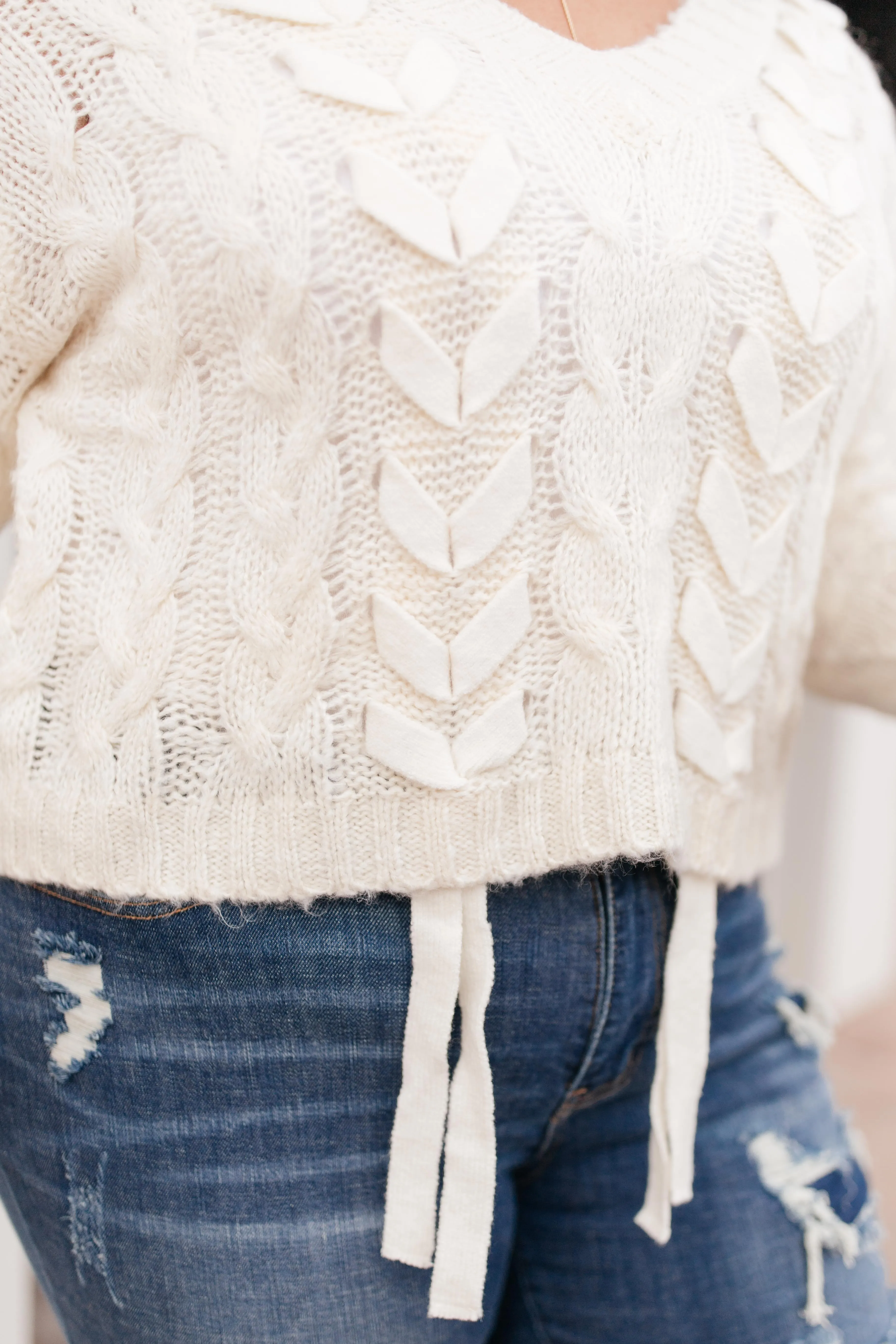 Braids and Ribbon Sweater