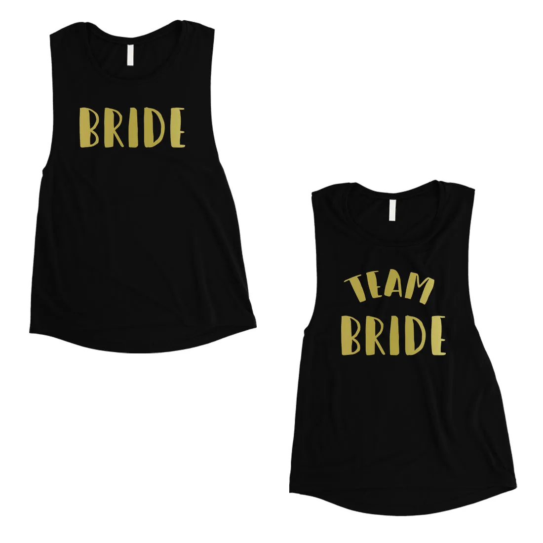 Bride Team Bride-GOLD Womens Muscle Tank Top Sweet Matching Lovely