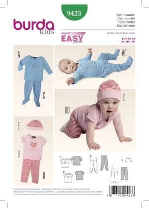 Burda Pattern 9423 Baby (1M-12M)