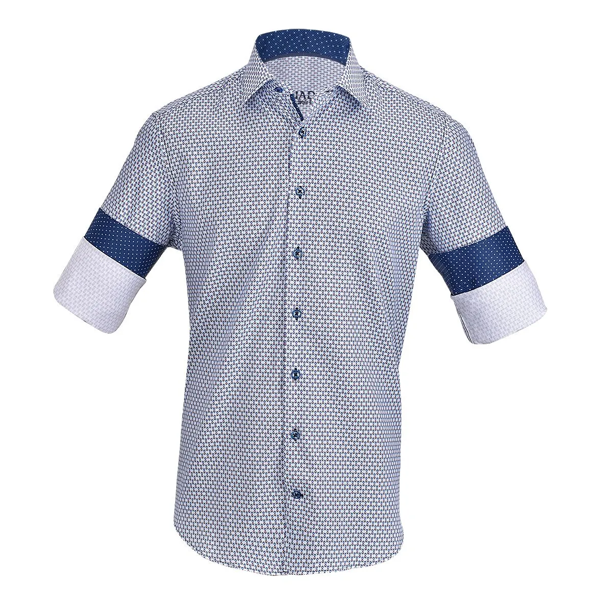 CM0W547 - Cuadra blue fashion soft cotton abstract shirt for men