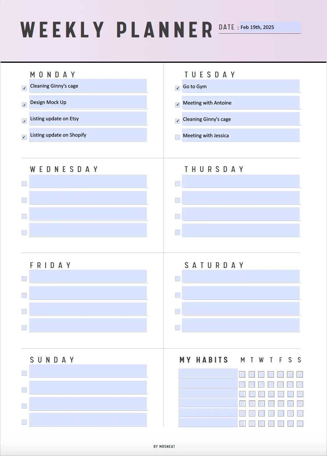 Colorful Weekly Planner - M160