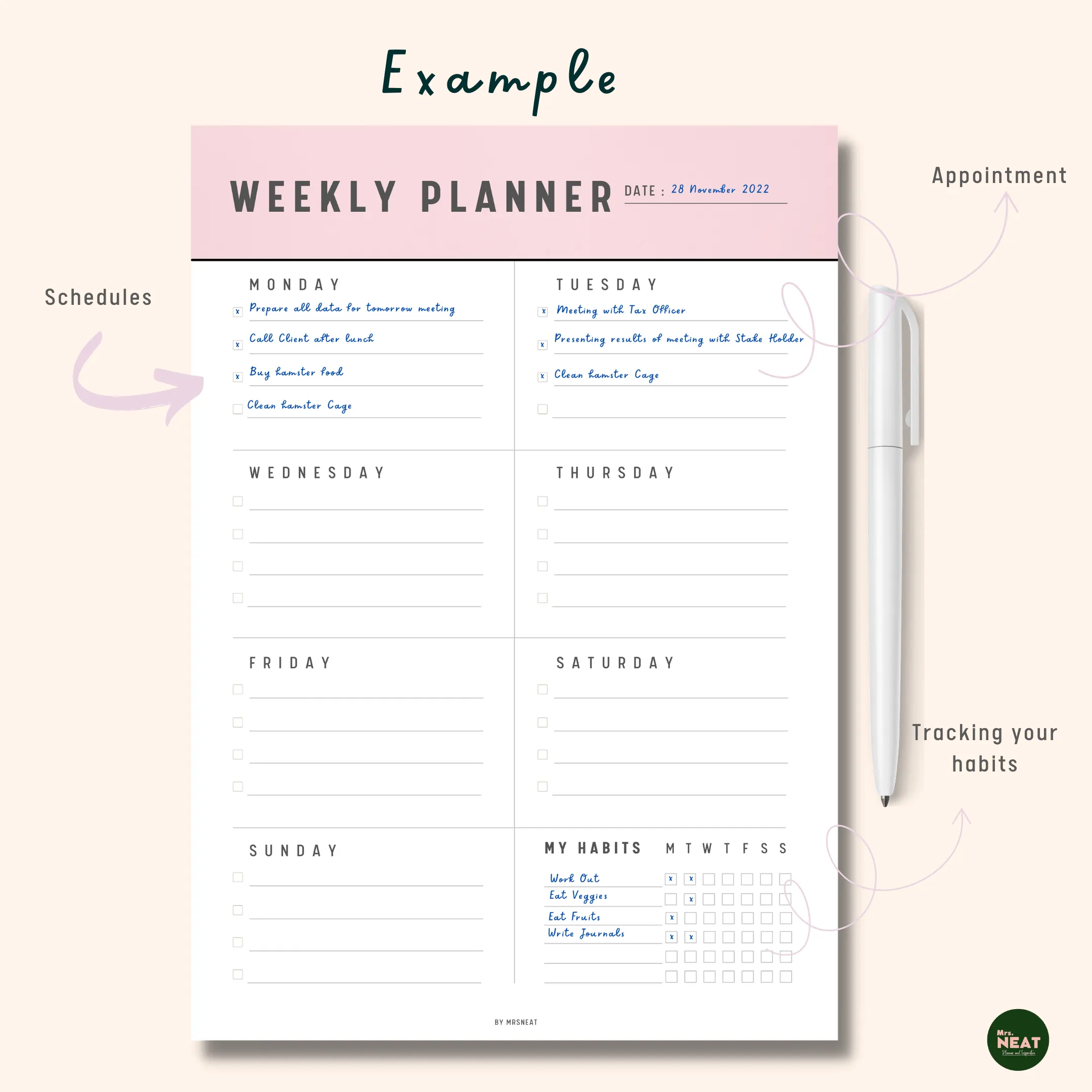 Colorful Weekly Planner - M160