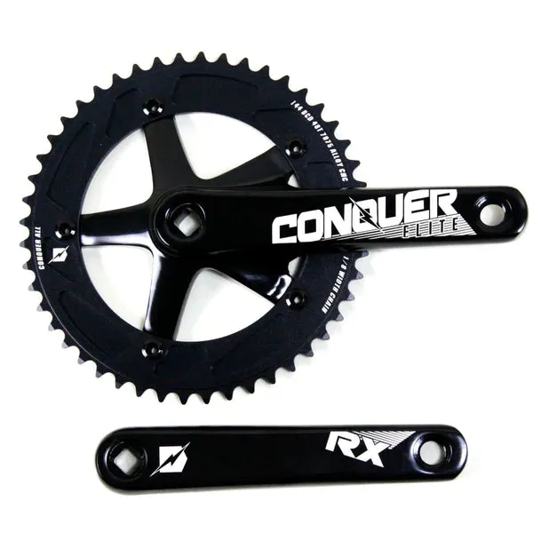 Conquer Elite Crankset 165MM  48t CNC  Tapered Black - Live 4 Bikes