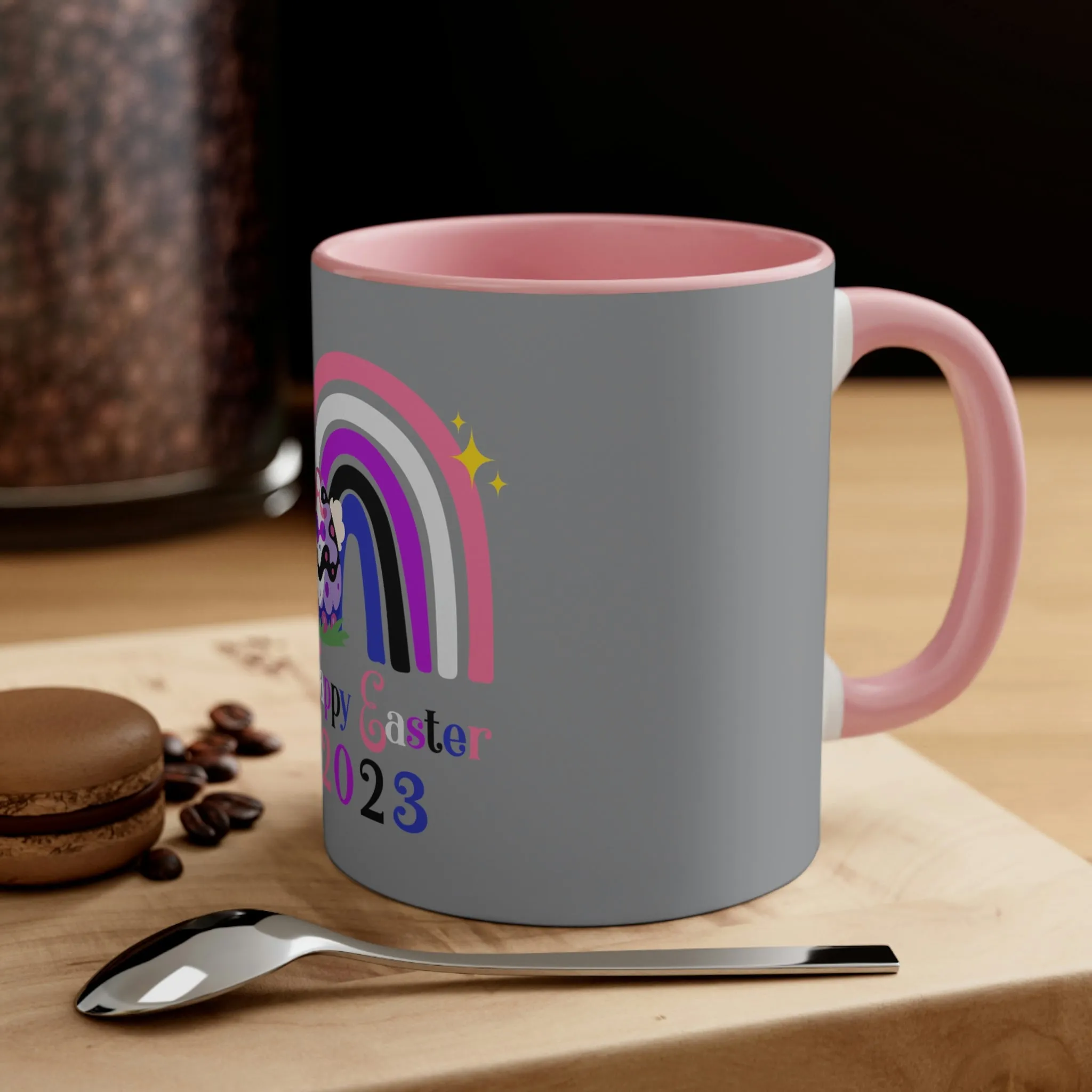 Genderfluid Flag Accent Coffee Mug Easter Festival - Happy Easter 2023