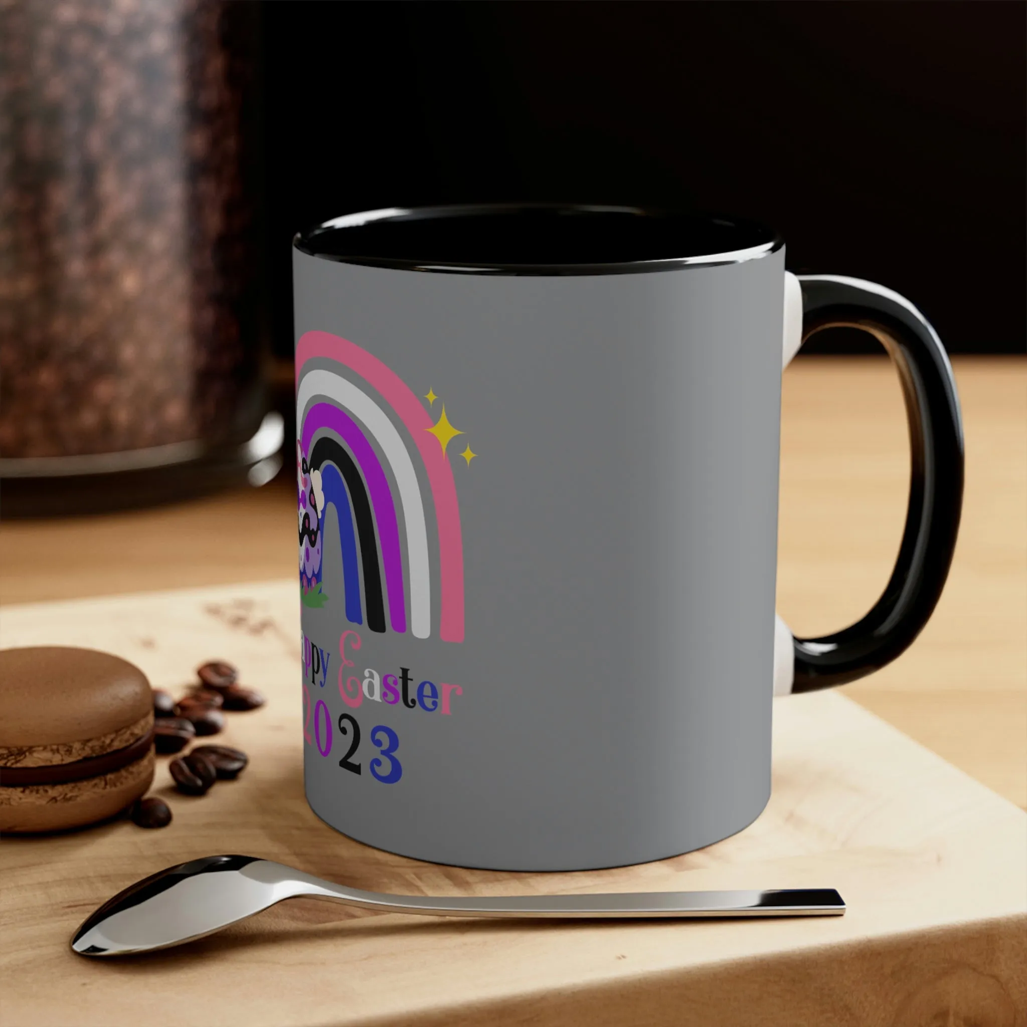 Genderfluid Flag Accent Coffee Mug Easter Festival - Happy Easter 2023