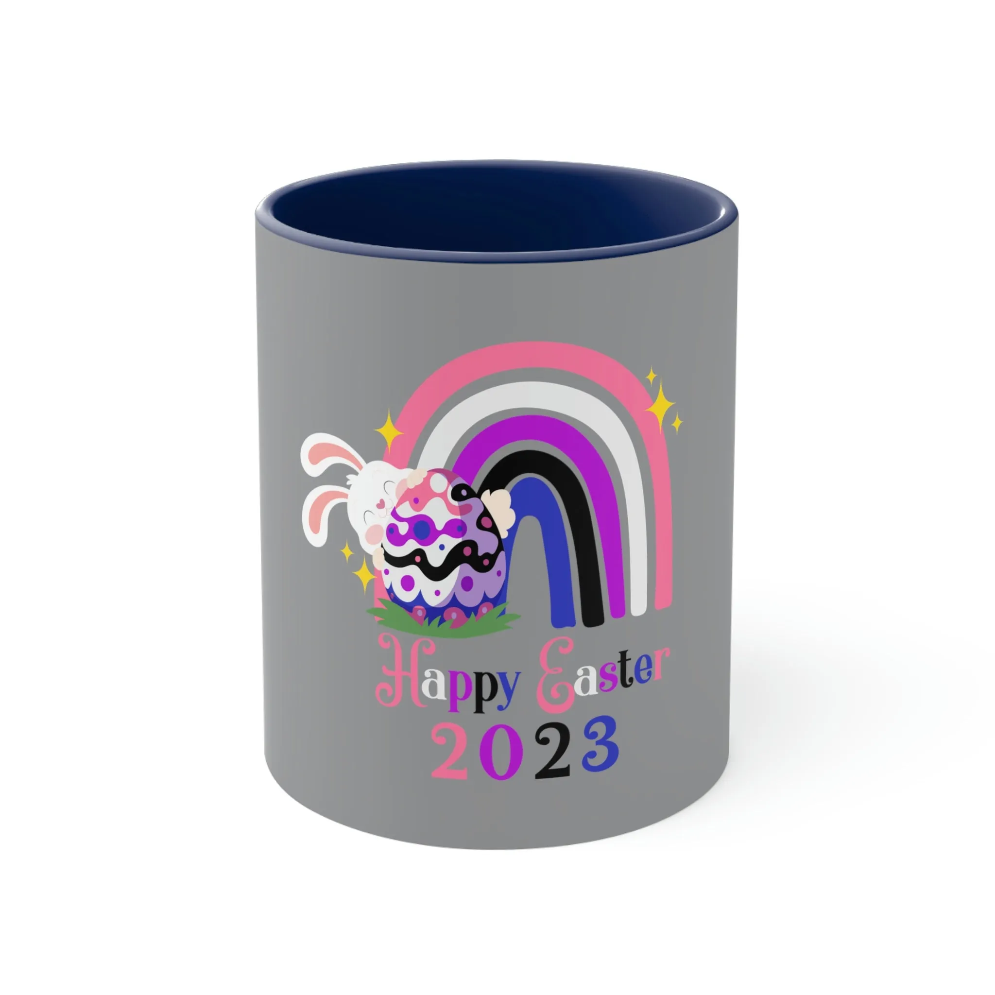 Genderfluid Flag Accent Coffee Mug Easter Festival - Happy Easter 2023