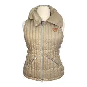 Goode Rider Hooded Down Vest in Taupe - Women's XL