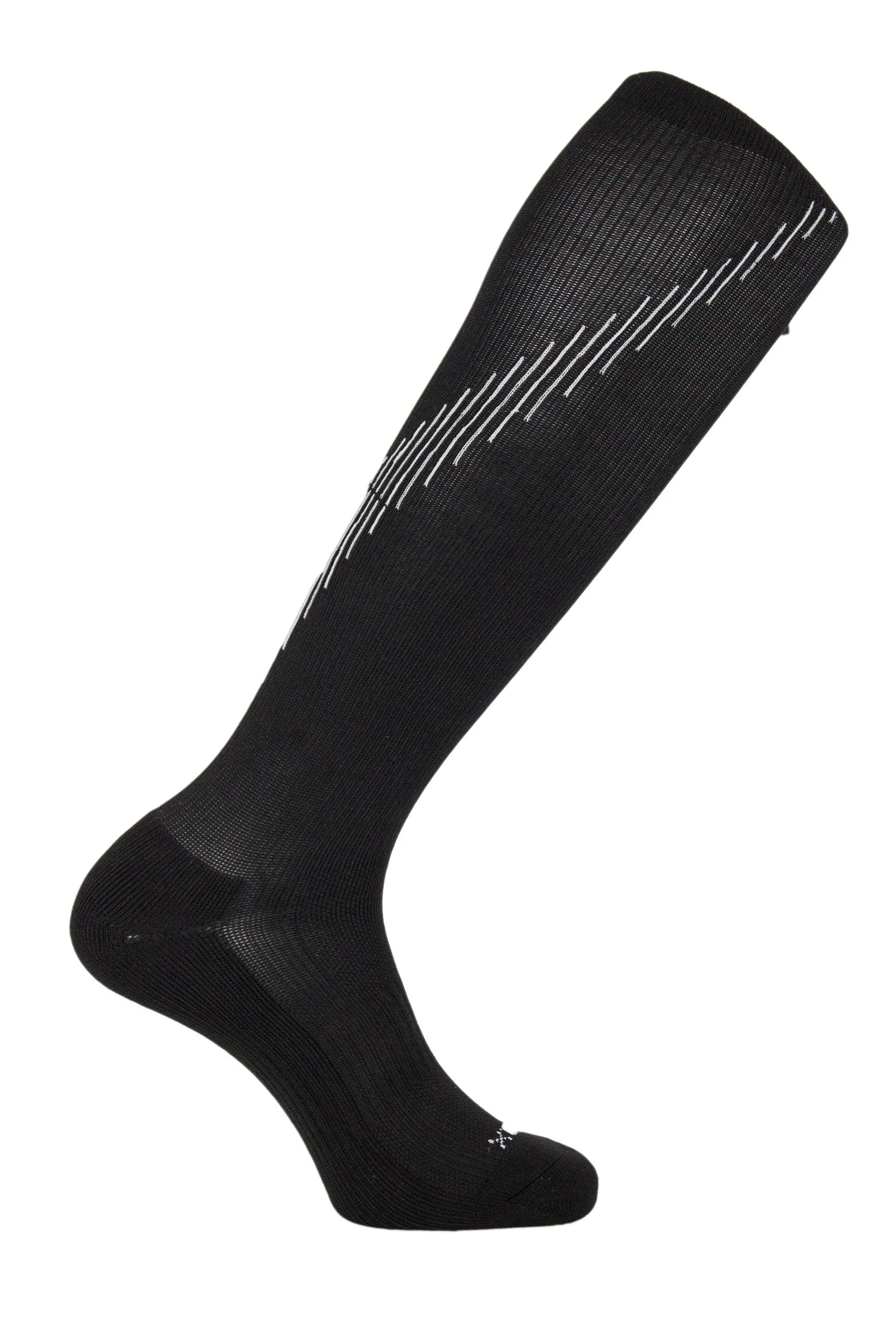 Laulax Mens 1 Pair Knee High Compression Running Socks, Black, Size 10-14