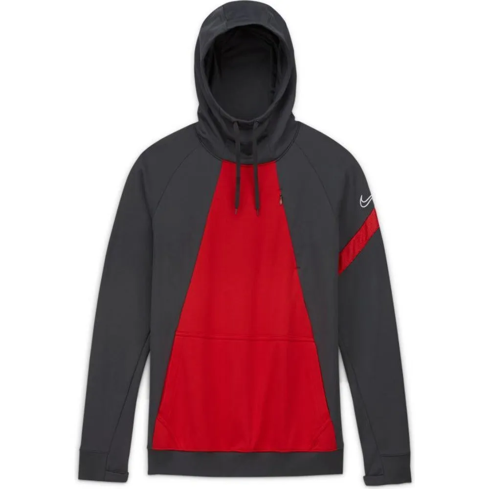 NIKE DRI-FIT ACADEMY PRO HOODIE-red/grey