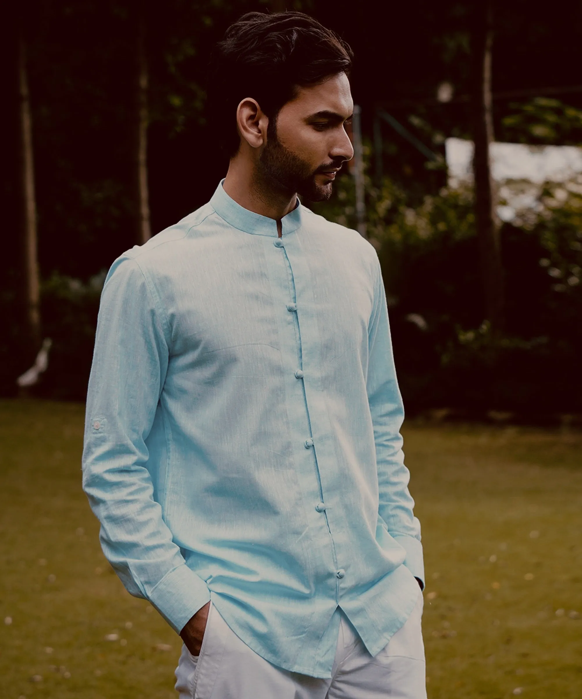 Sapphire Cotton Linen Shirt