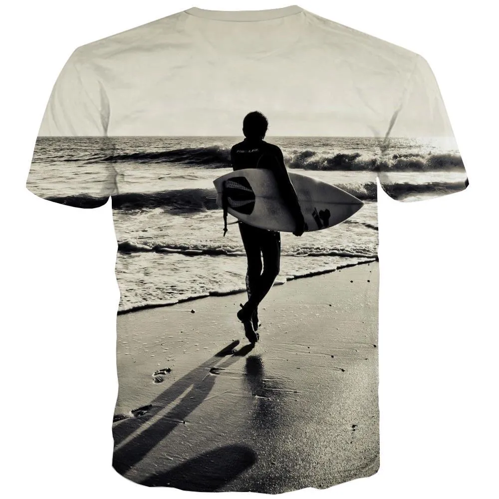 surf T shirts Men The sea T-shirts 3d sport Tshirts Cool Cool Shirt Print