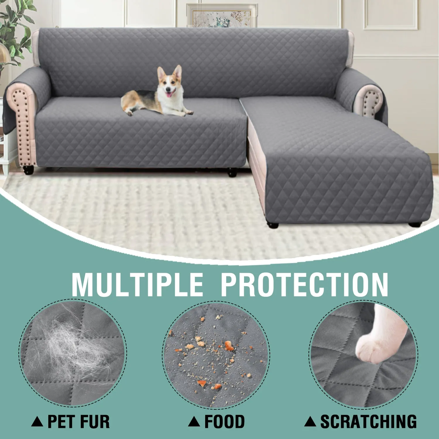 Universal Non-Slip L-Shape Sectional Sofa Cover