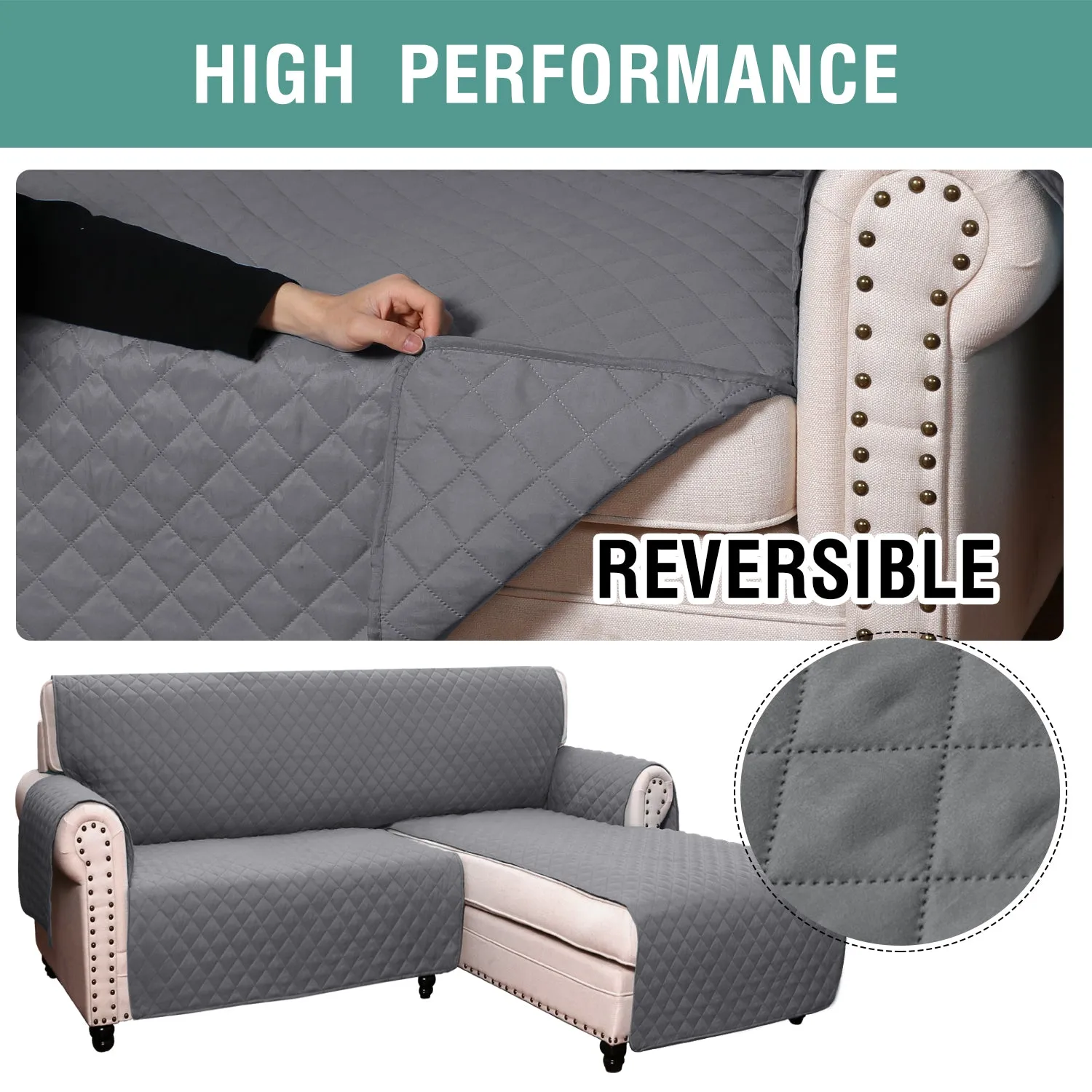 Universal Non-Slip L-Shape Sectional Sofa Cover